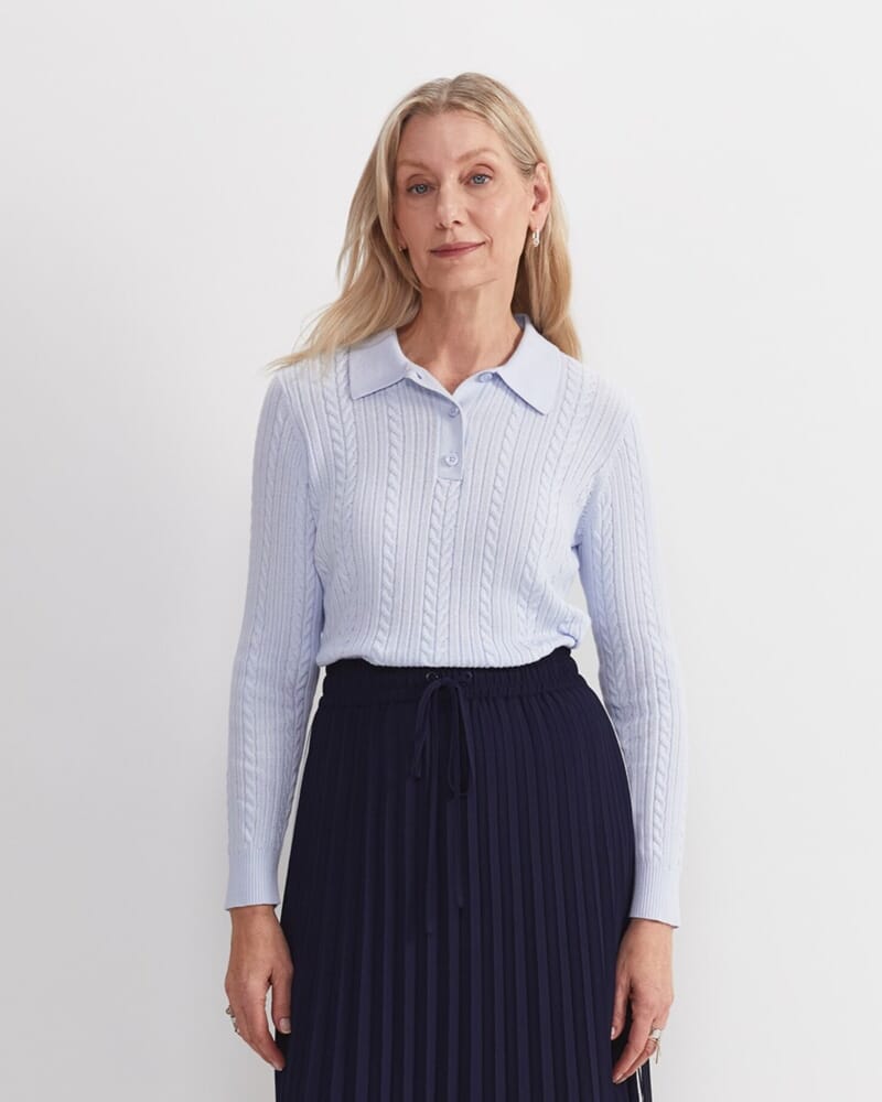 Elka Baby Cable Polo in BREEZE