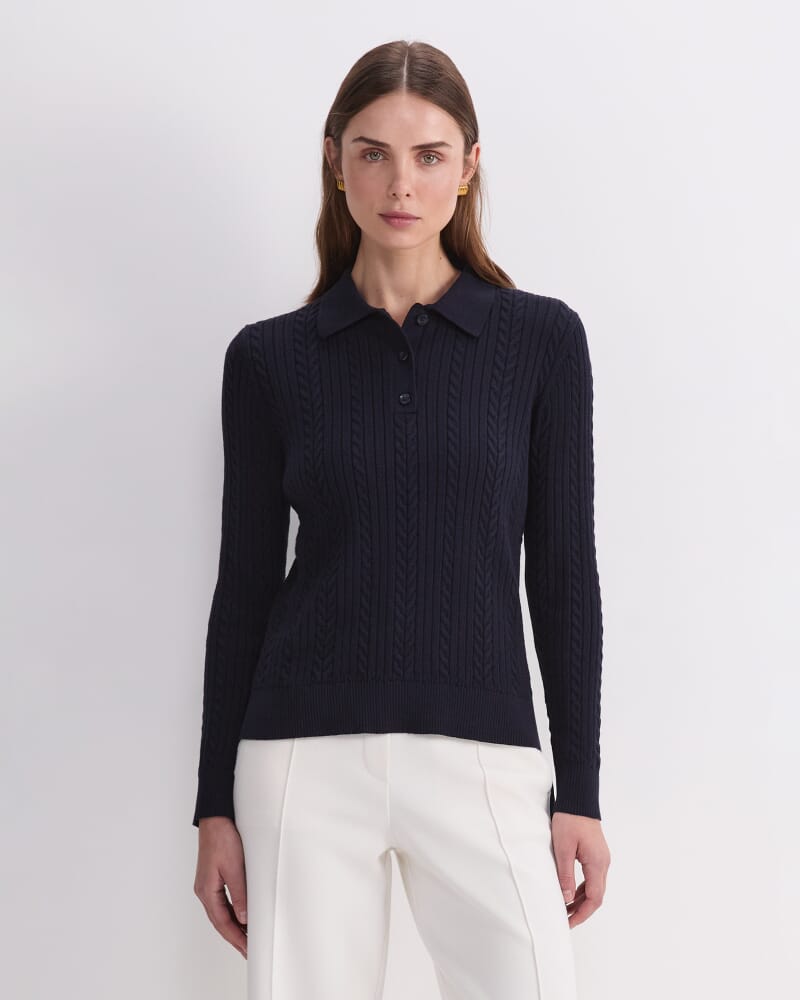 Elka Baby Cable Polo in NAVY