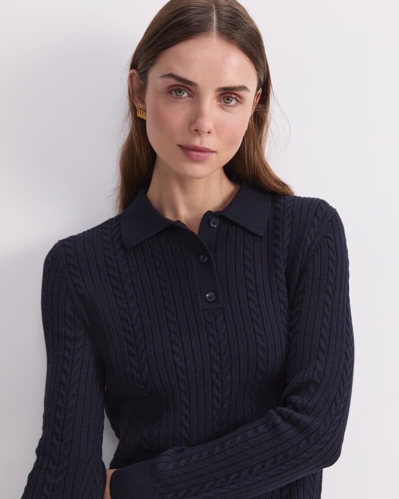 Elka Baby Cable Polo in NAVY