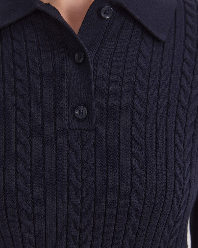 Elka Baby Cable Polo in NAVY