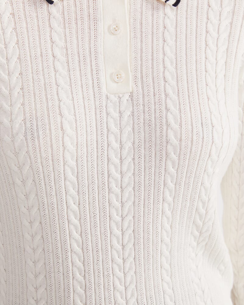 Elka Baby Cable Polo in OFF WHITE