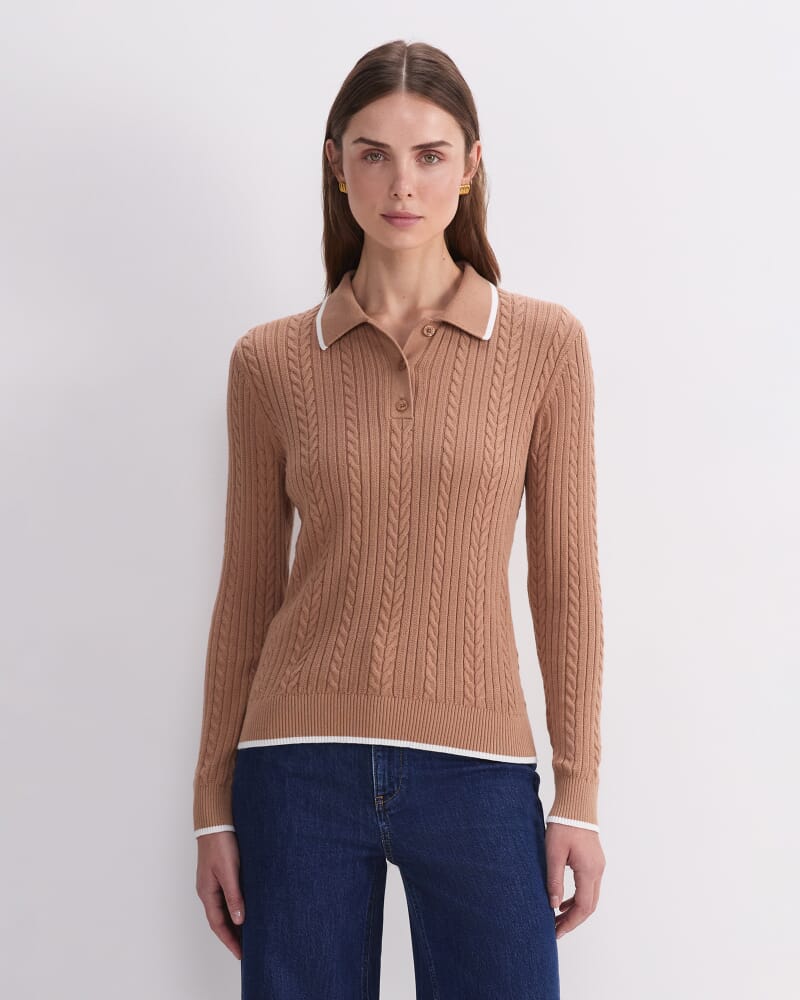 Elka Baby Cable Polo in TAN