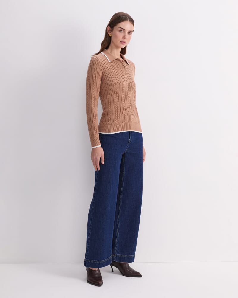Elka Baby Cable Polo in TAN