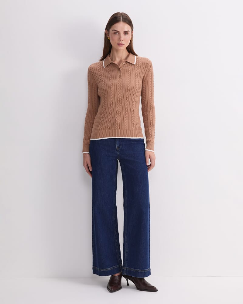Elka Baby Cable Polo in TAN