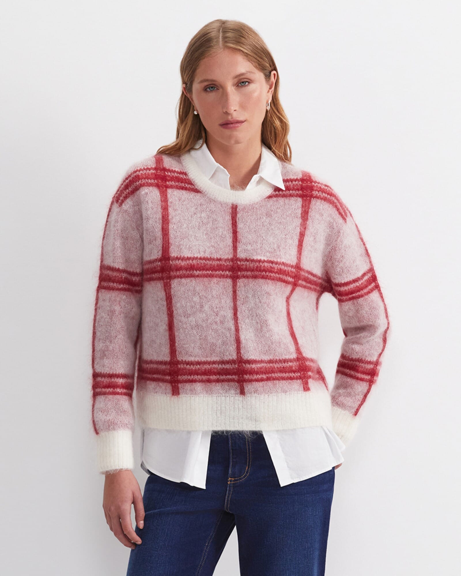 Tatiana Mohair Check Sweater