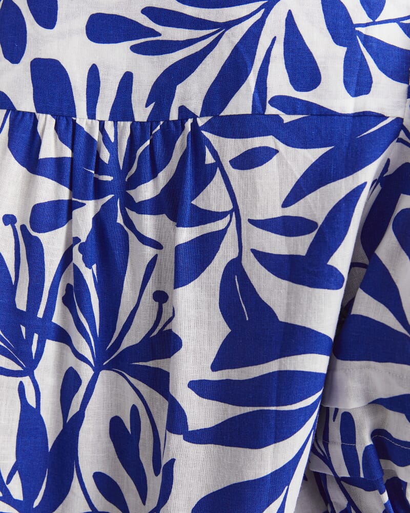 Willow Print Blouse in BLUE/WHITE