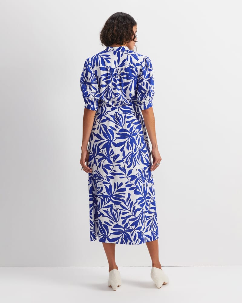 Willow Print Midi Dress in BLUE/WHITE