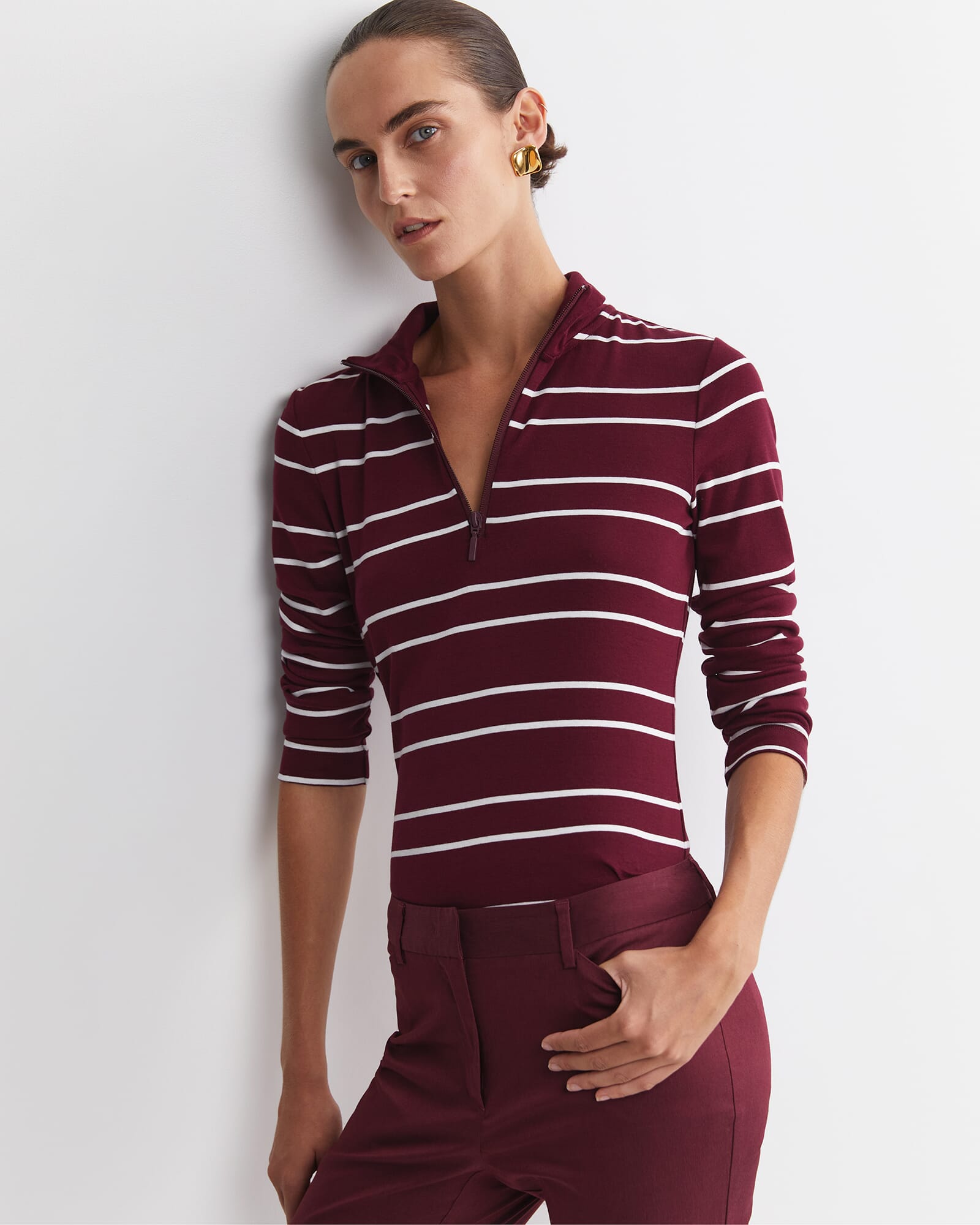Lucy Zip Funnel Neck Top