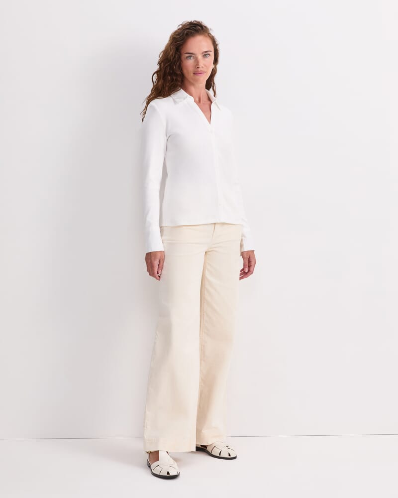 Catherine Rib Shirt in WHITE