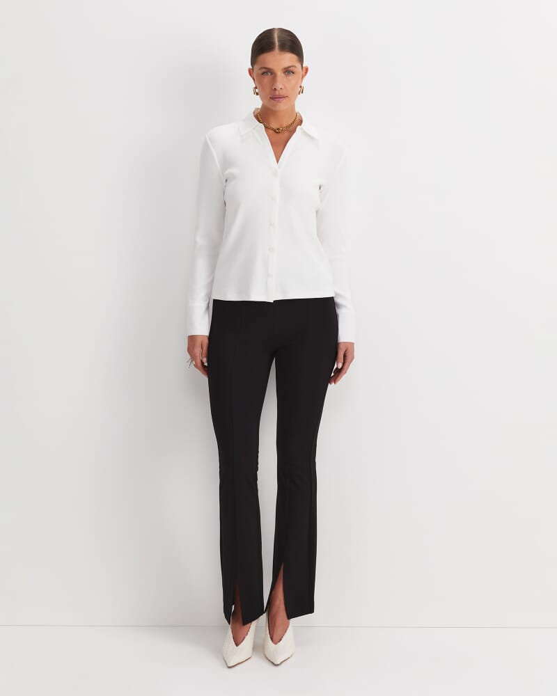 Catherine Rib Shirt in WHITE