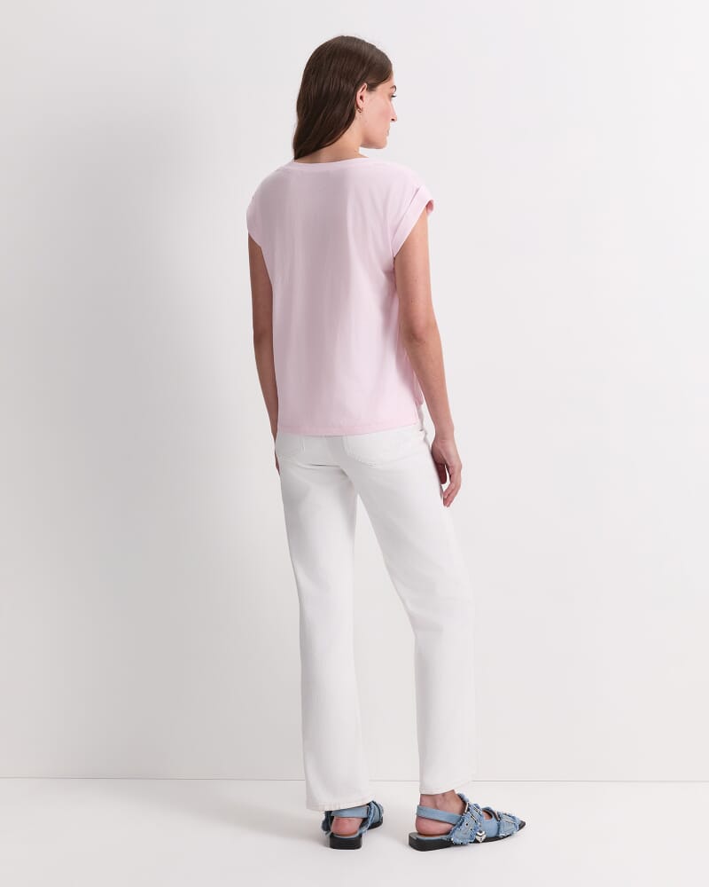 Blair Cotton V-Neck Tee in BLUSH