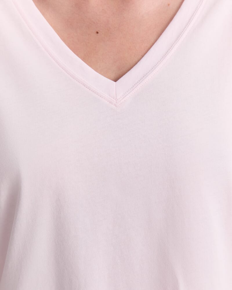 Blair Cotton V-Neck Tee in BLUSH