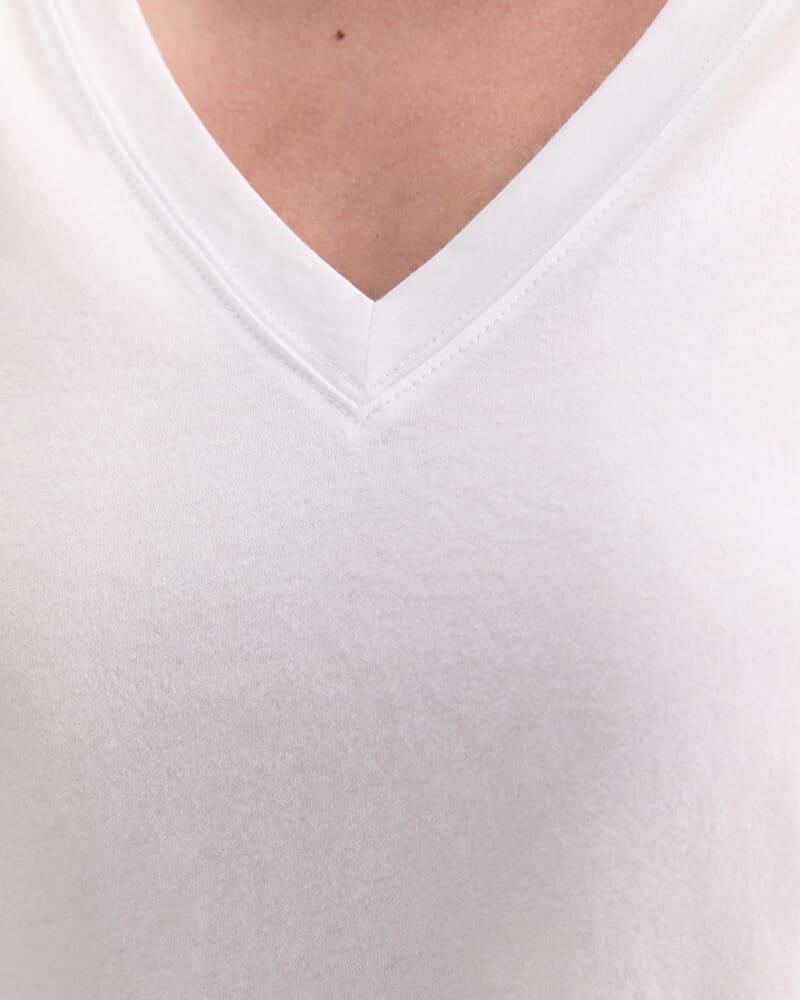 Blair Cotton V-Neck Tee in WHITE