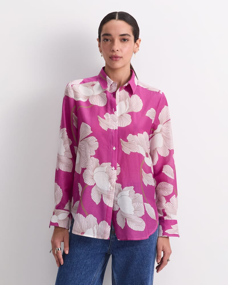 Manon Cotton Silk Shirt in PINK MULTI