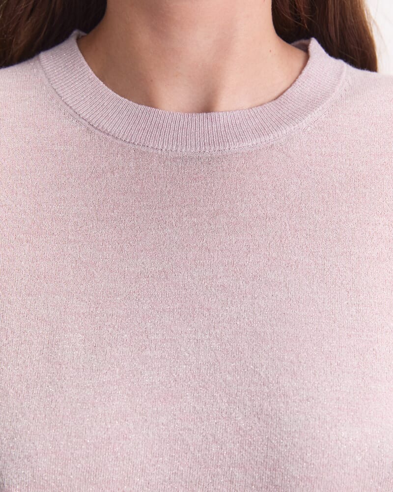 Sparkling Long Sleeve Relaxed Knit in BLUSH