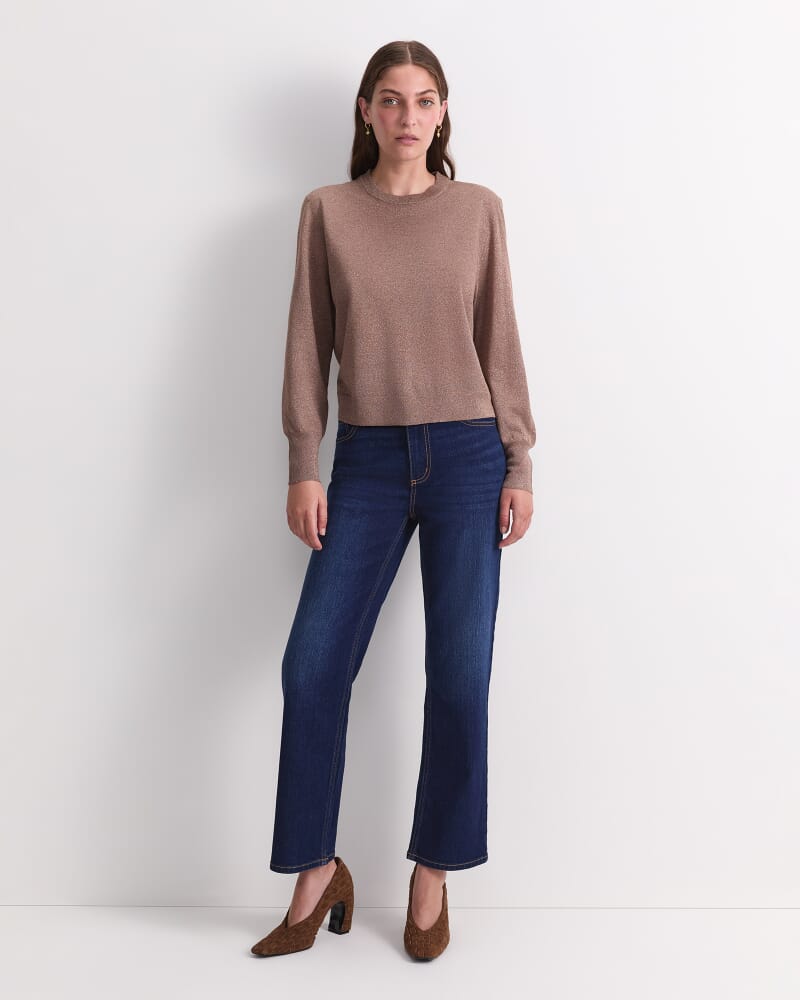 Sparkling Long Sleeve Relaxed Knit in MOCHA