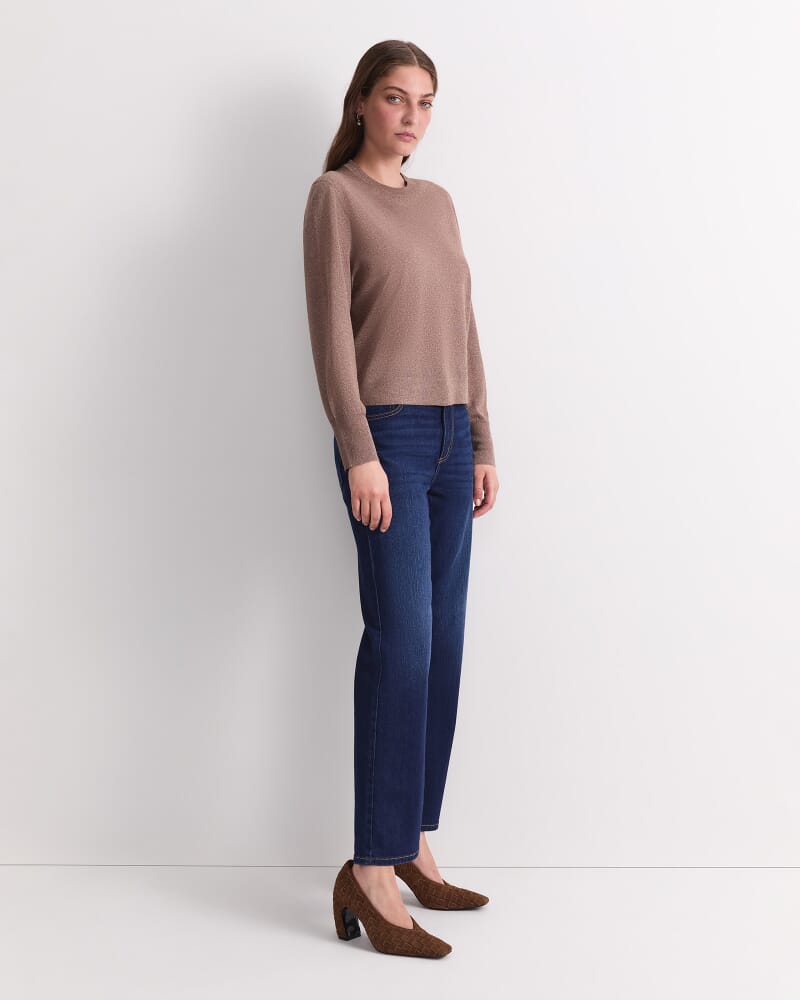 Sparkling Long Sleeve Relaxed Knit in MOCHA