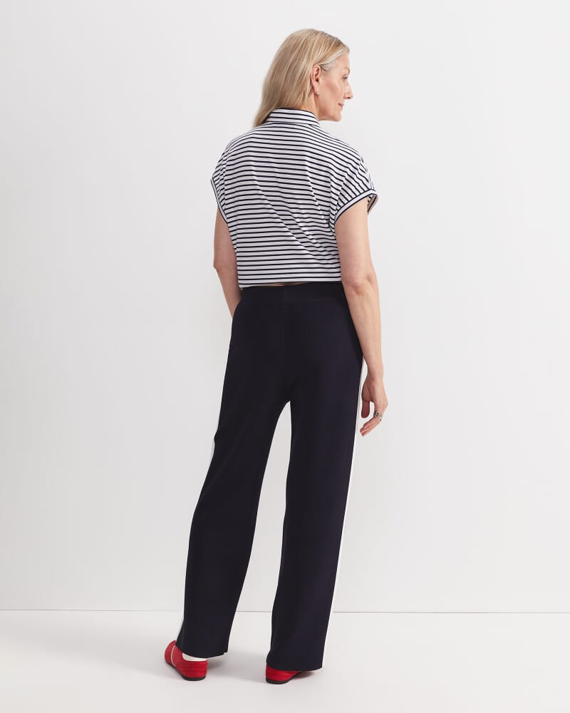 Maxine Milano Wide Leg Pant in NAVY/WHITE