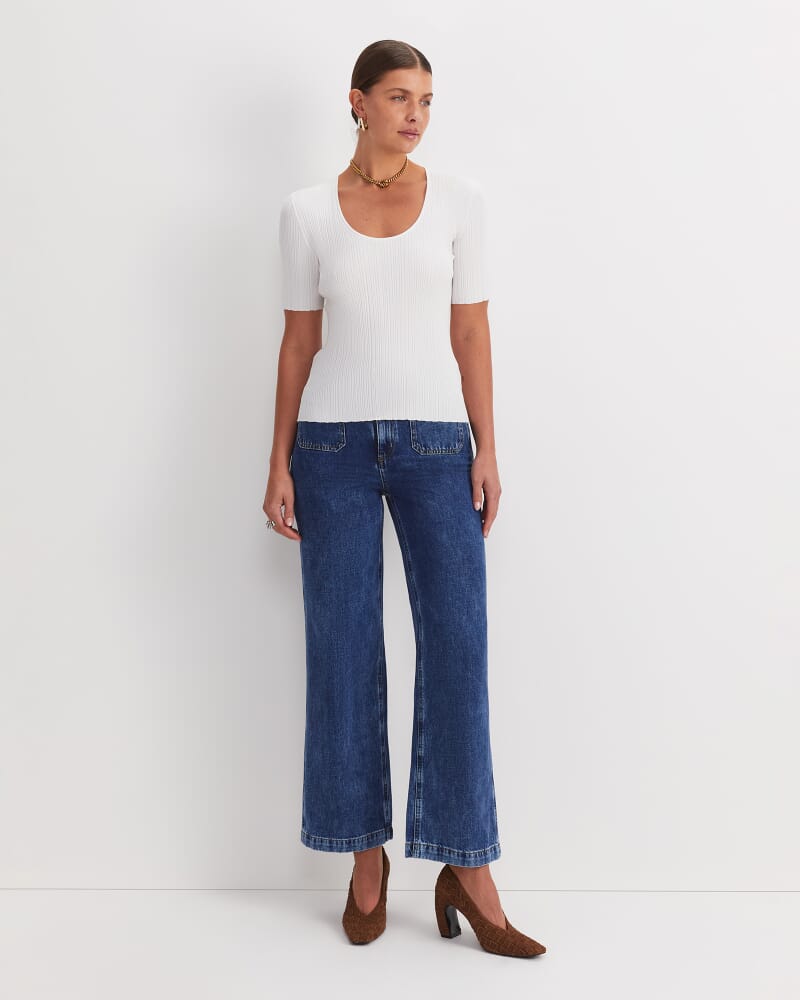 Scoop Neck Knit in OFF WHITE