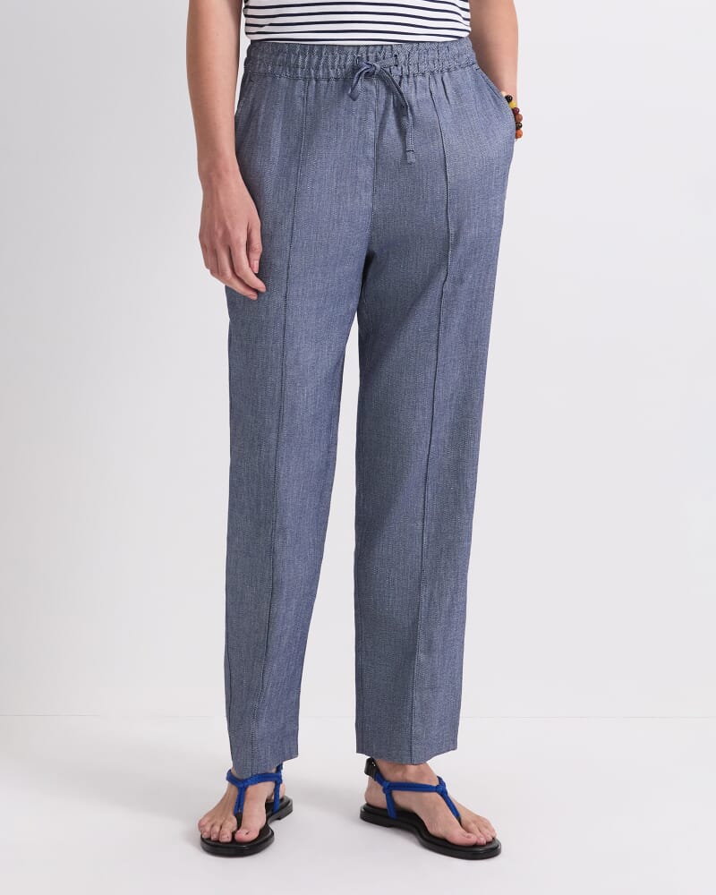 Rosa Tapered Linen Pant in INDIGO