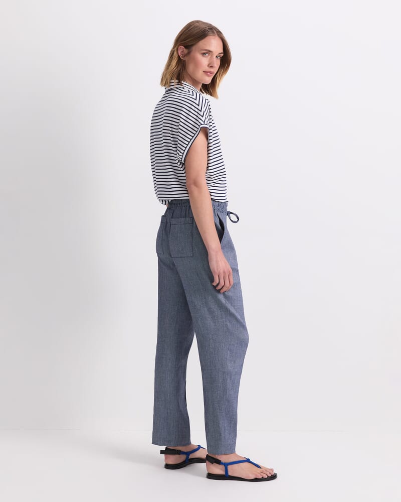 Rosa Tapered Linen Pant in INDIGO