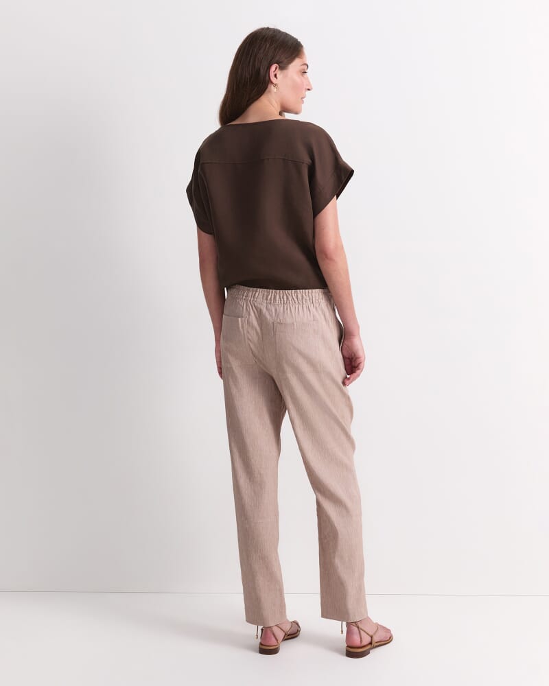 Rosa Tapered Linen Pant in MOCHA