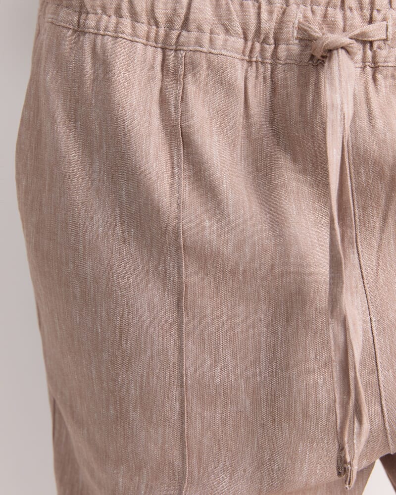 Rosa Tapered Linen Pant in MOCHA