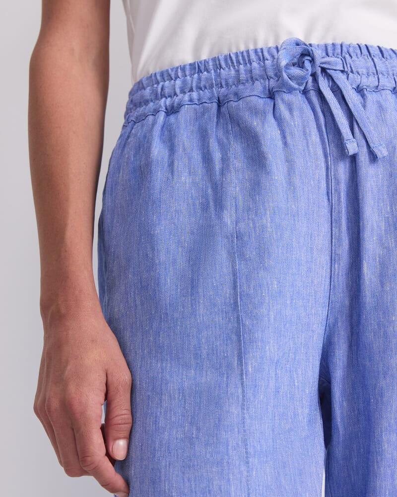Rosa Tapered Linen Pant in CERULEAN
