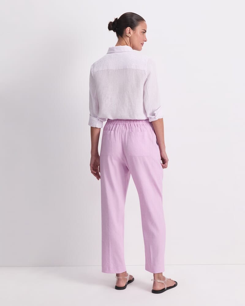 Rosa Tapered Linen Pant in ORCHID