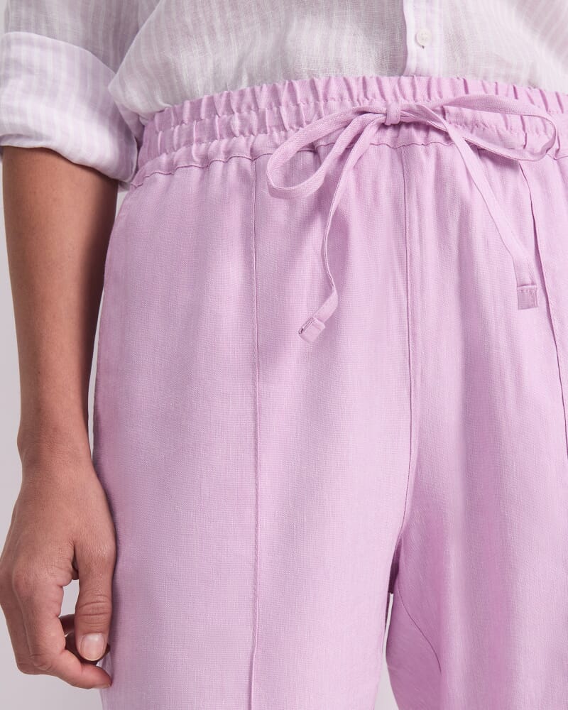 Rosa Tapered Linen Pant in ORCHID