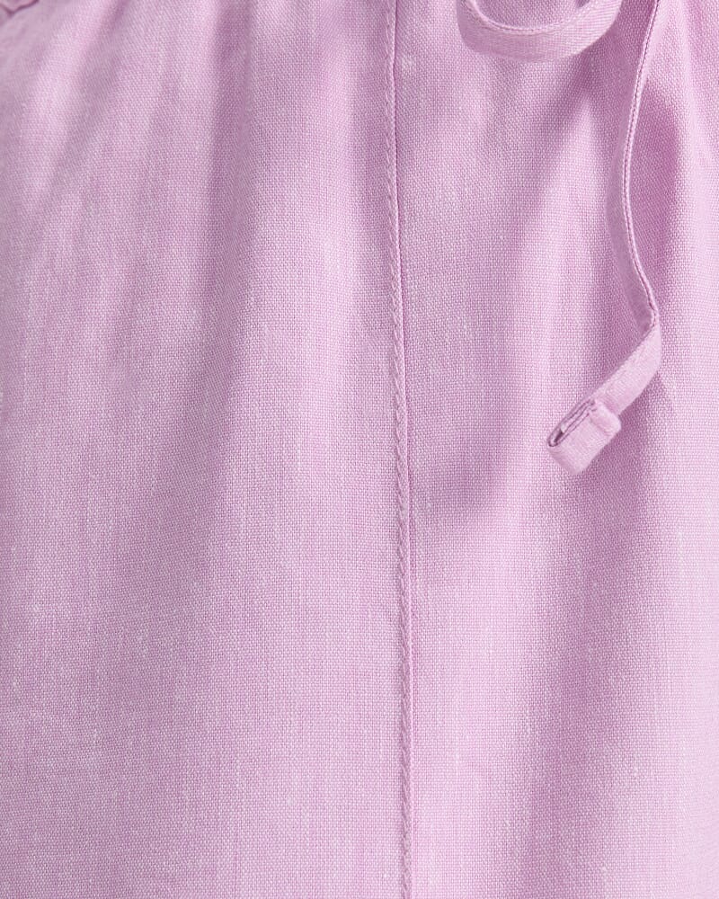 Rosa Tapered Linen Pant in ORCHID