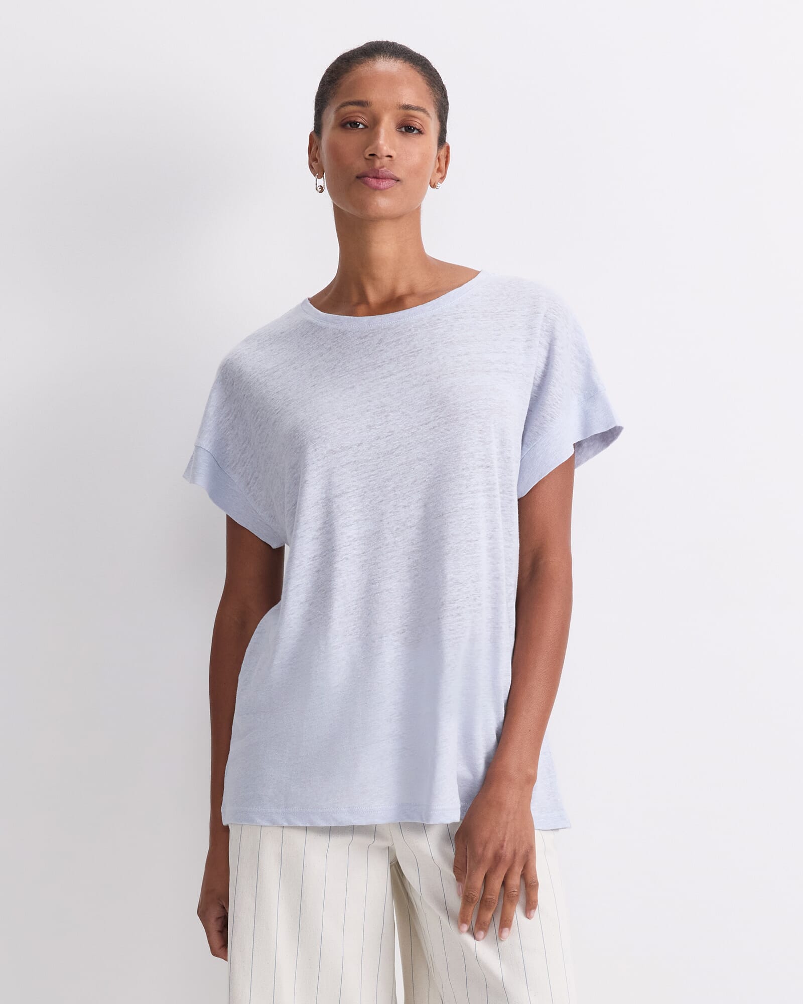 Tonia Crew Neck Linen Tee