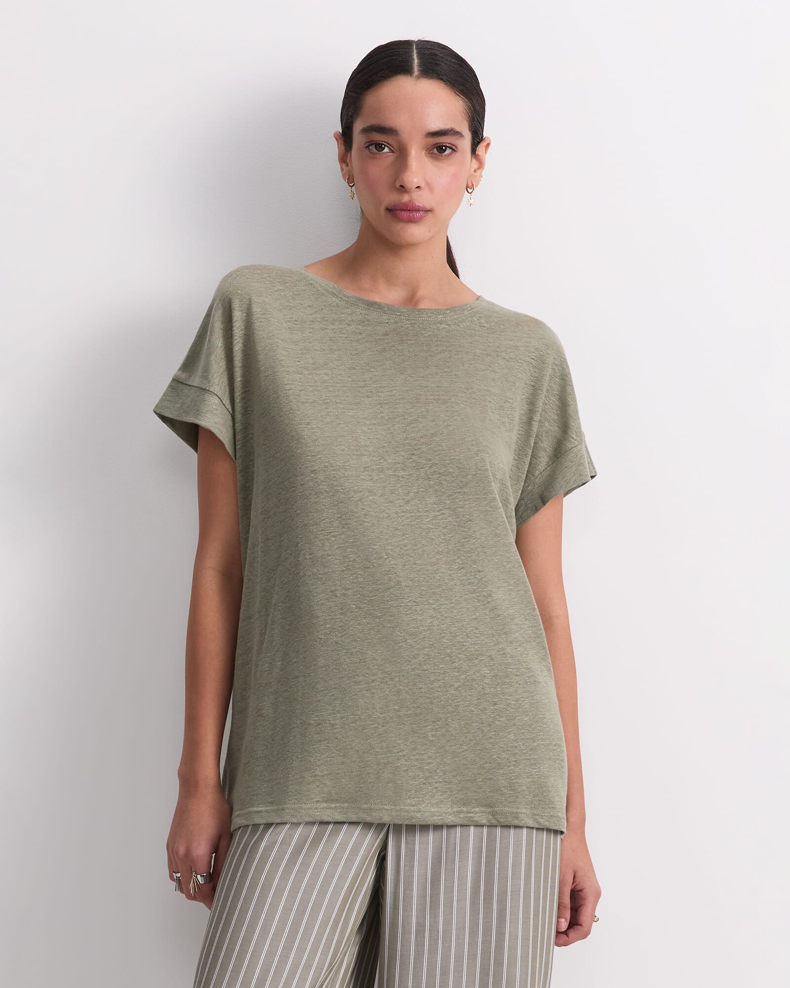 Tonia Crew Neck Linen Tee
