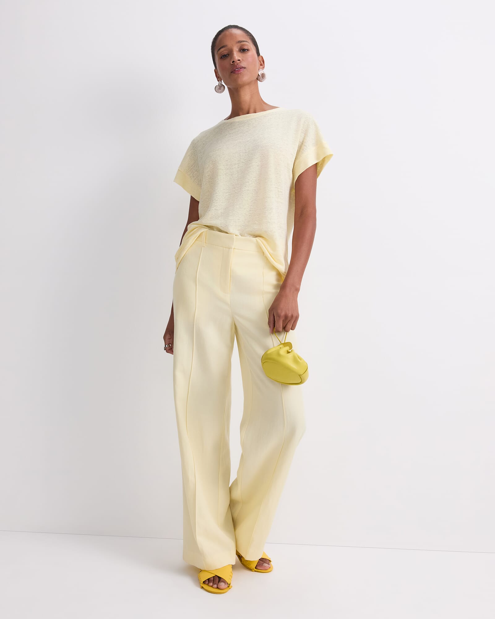 Tonia Crew Neck Linen Tee