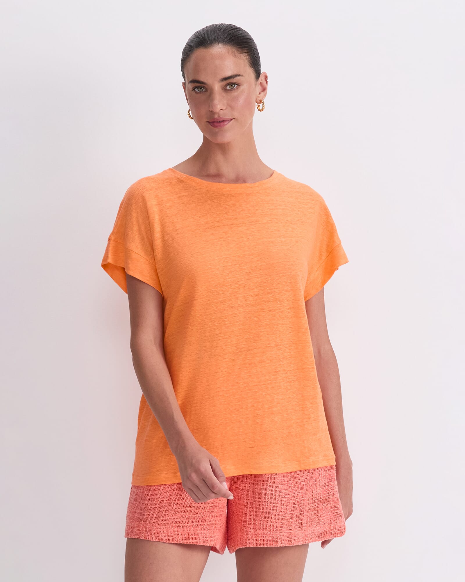 Tonia Crew Neck Linen Tee