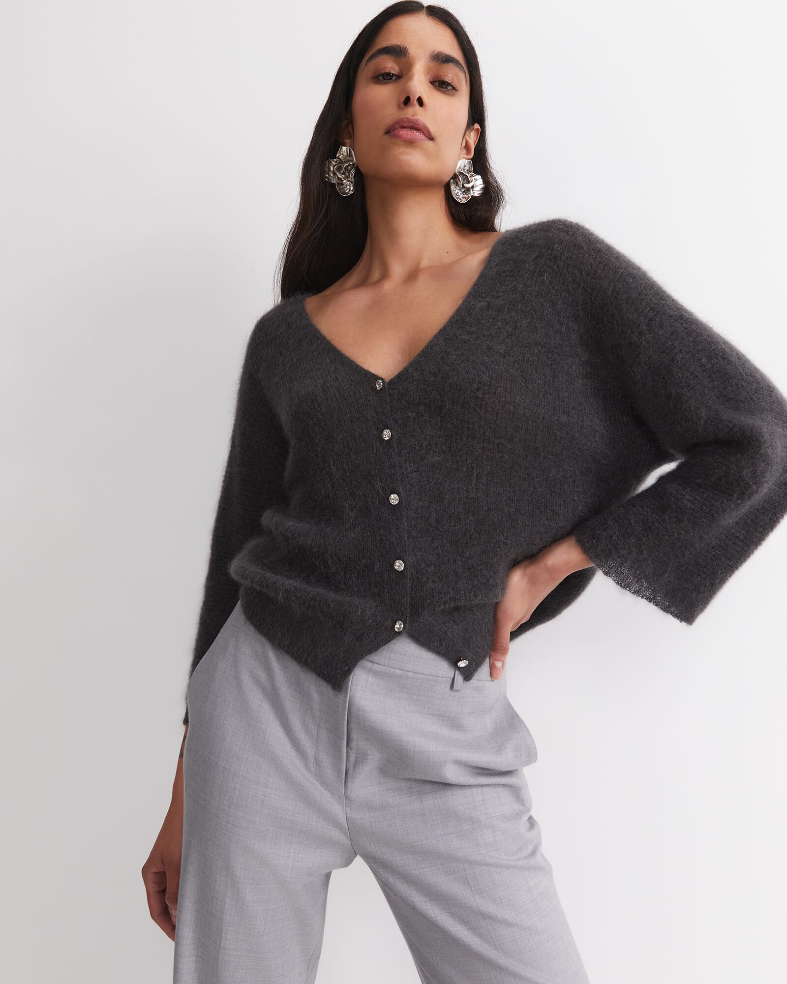 Tatiana Mohair Cropped Cardigan