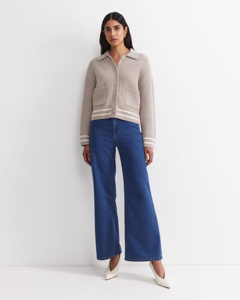 Sunshine Textured Stitch Cardigan in MINK