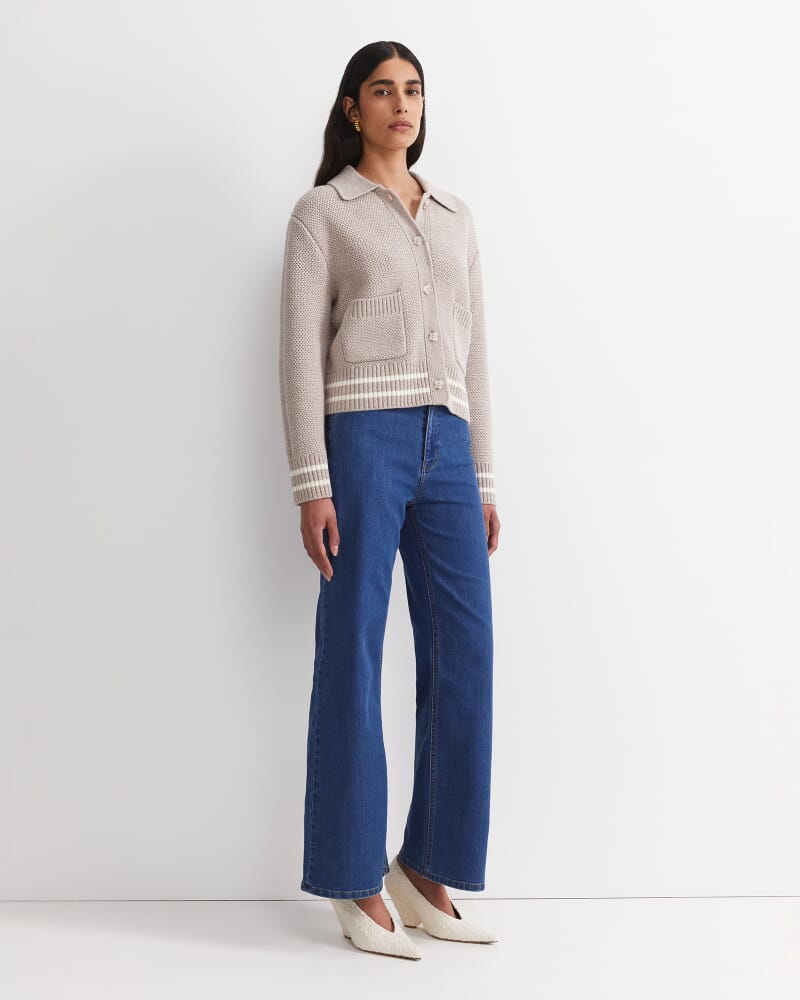 Sunshine Textured Stitch Cardigan in MINK