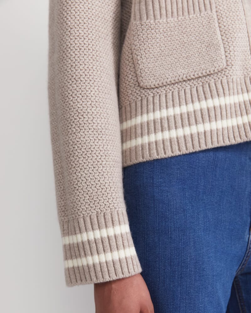 Sunshine Textured Stitch Cardigan in MINK