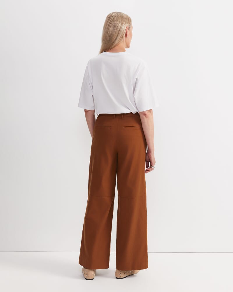 Hazel Panelled Wide Leg Pant in TOFFEE