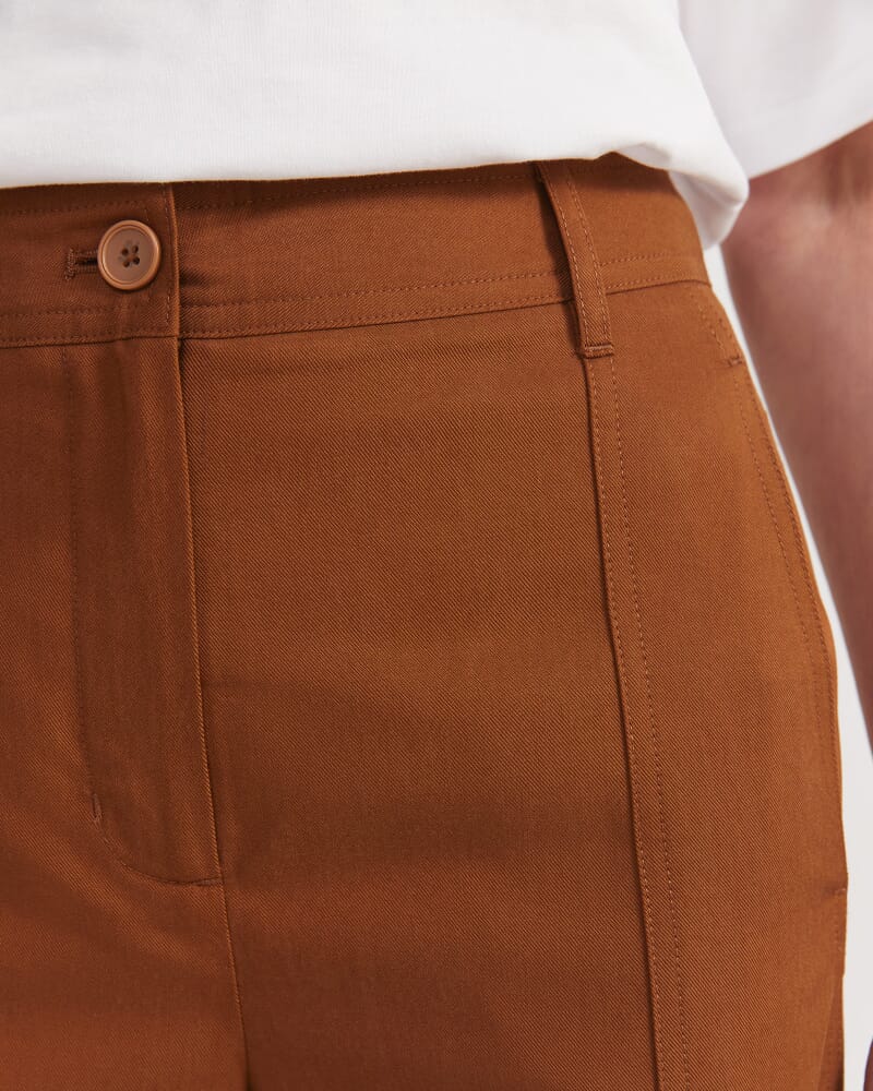 Hazel Panelled Wide Leg Pant in TOFFEE