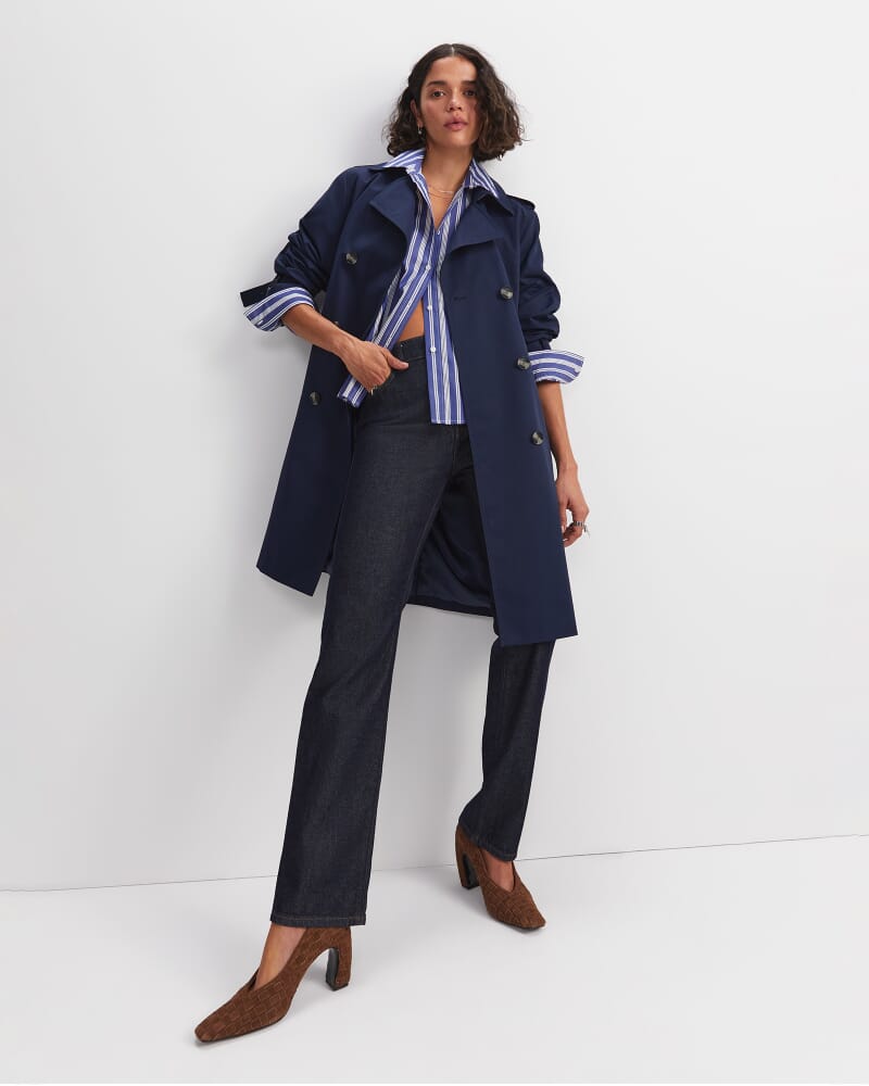 Reina Crop Shirt in BLUE/WHITE