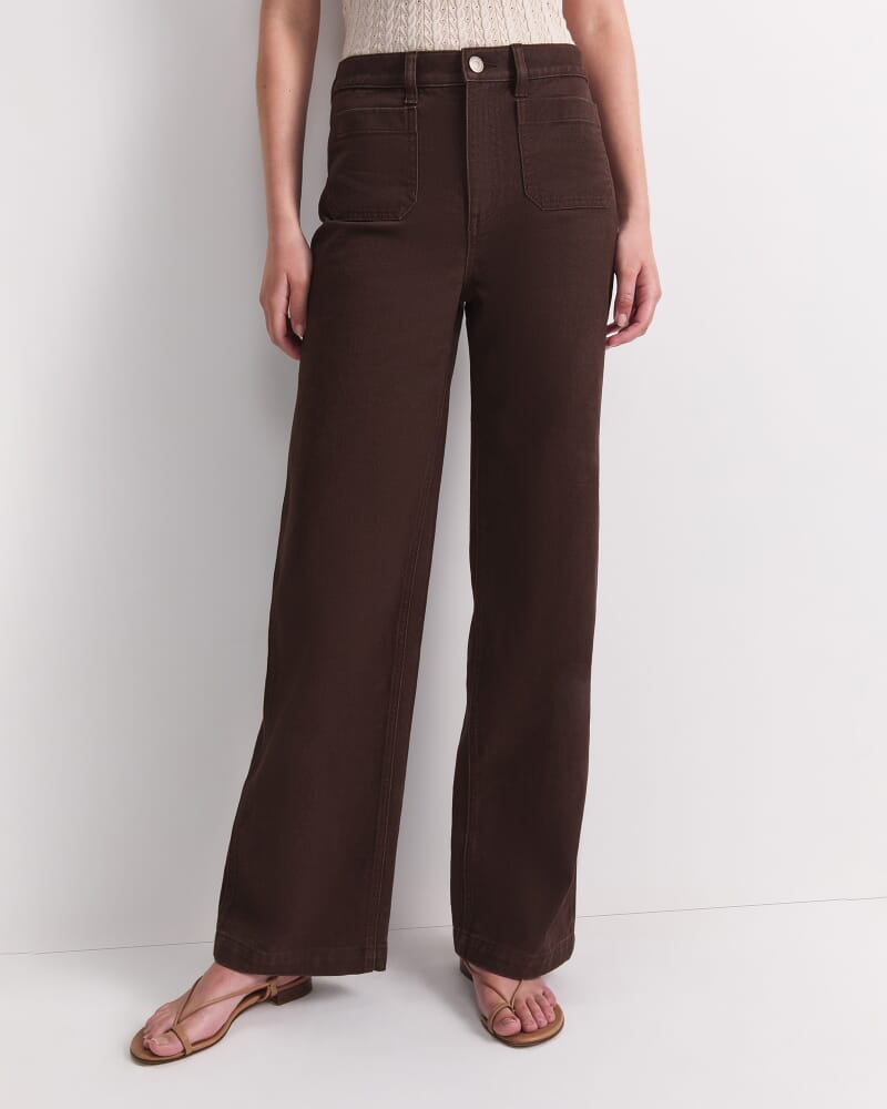 Allegra Patch Pocket Jean in CHOCOLATE