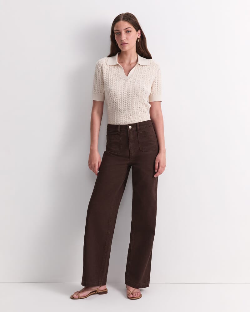 Allegra Patch Pocket Jean in CHOCOLATE