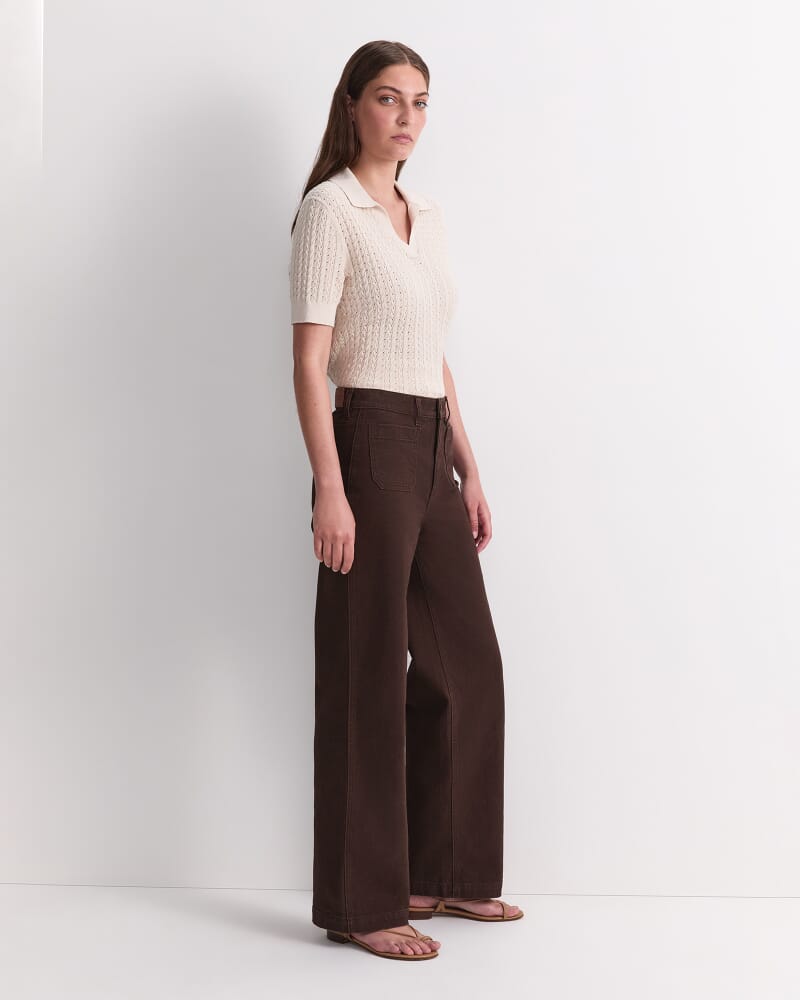 Allegra Patch Pocket Jean in CHOCOLATE