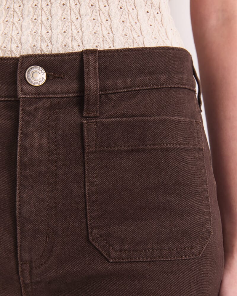 Allegra Patch Pocket Jean in CHOCOLATE