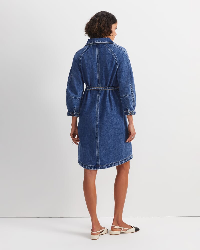 Allegra Denim Mini Dress in MID WASH