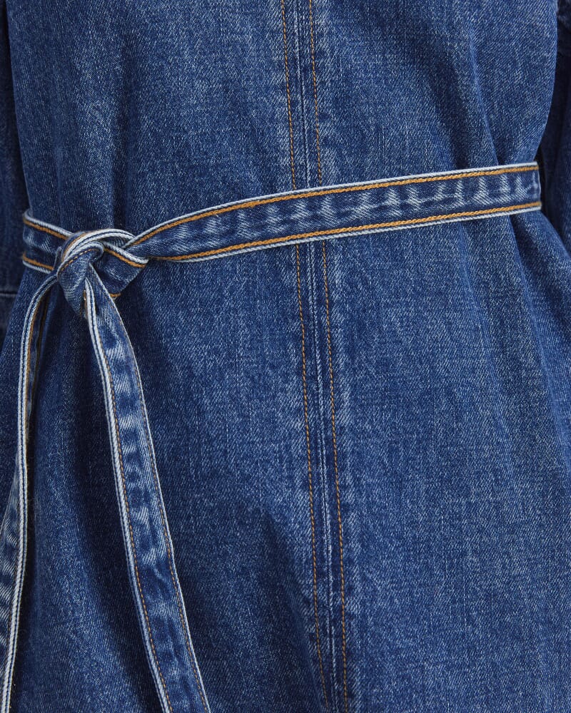 Allegra Denim Mini Dress in MID WASH