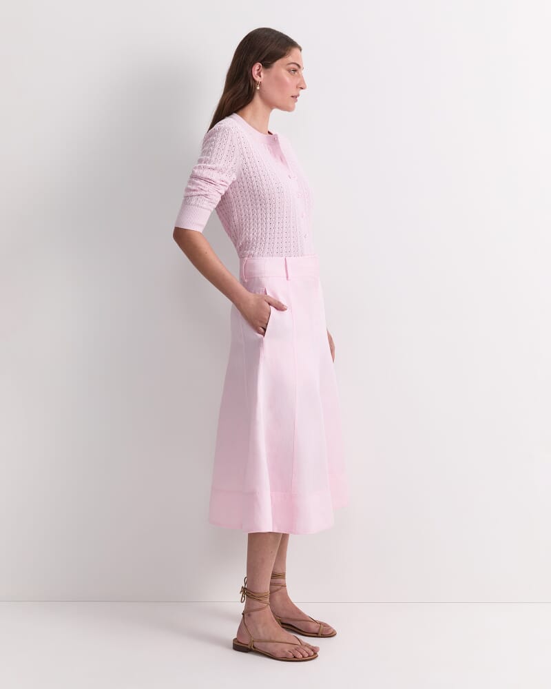 Vallerina Fit & Flare Midi Skirt in BLUSH