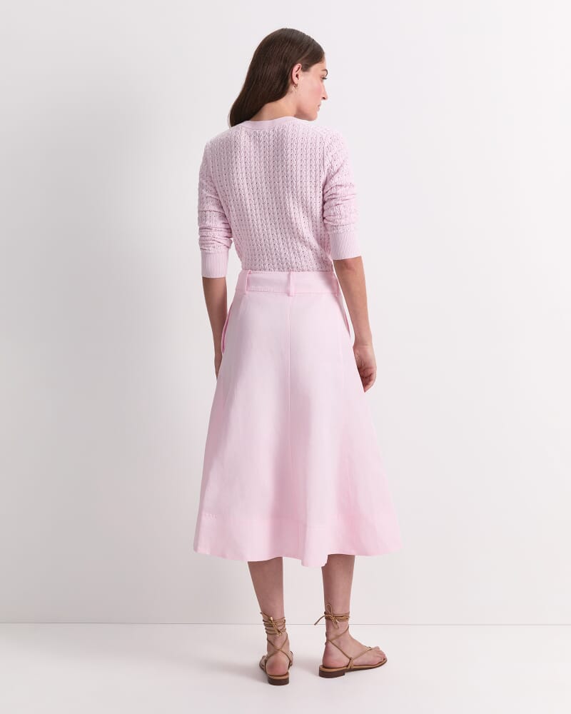 Vallerina Fit & Flare Midi Skirt in BLUSH